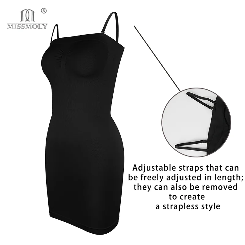 

Strapless Shapewear Slip for Women Under Dress Full Slips Adjustable Strap Camisole Body Shaper Corset Sliming Underwear