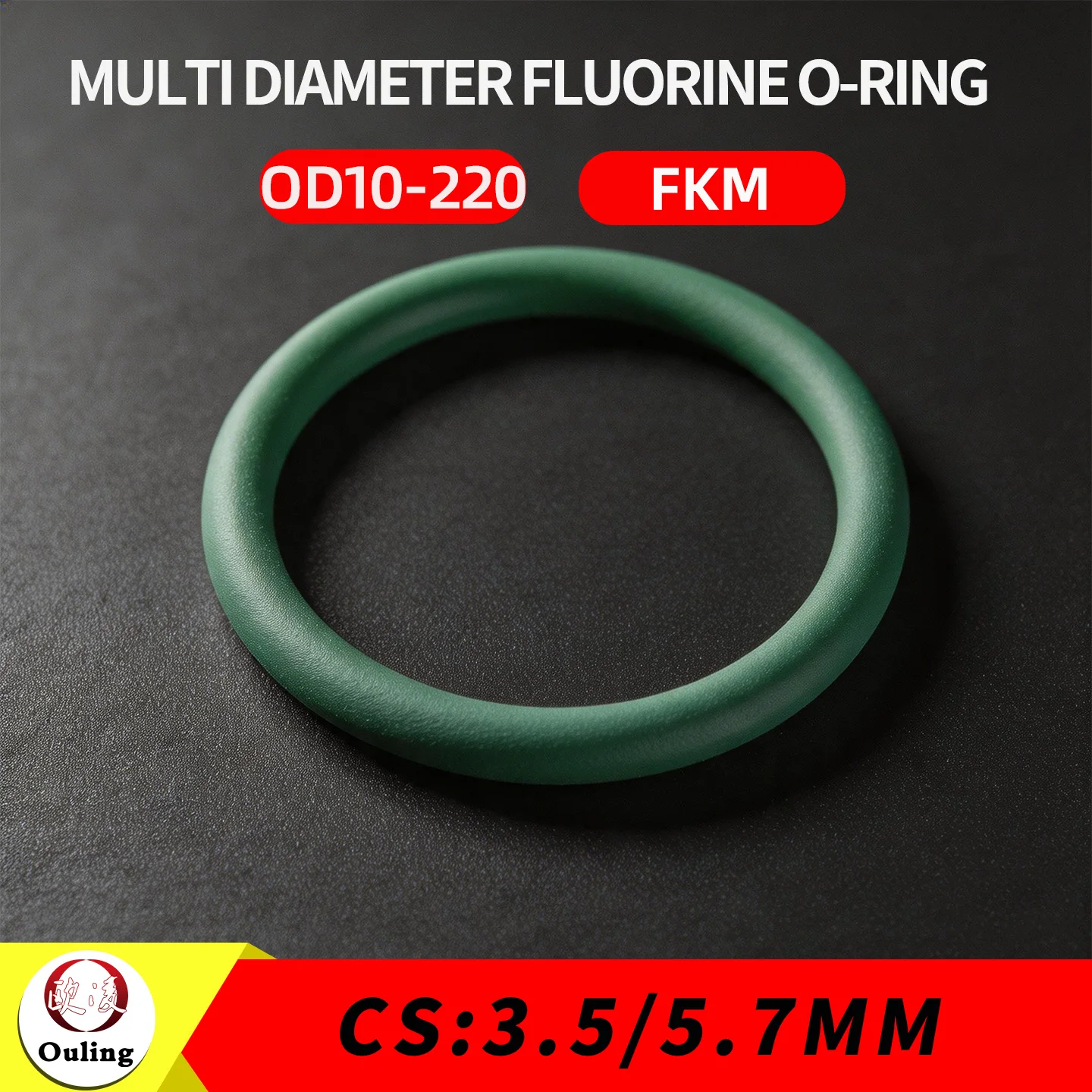 Thickness CS3.5/5.7mm Green FKM O-ring FPM fluorine rubber sealing gasket rubber washer ring wholesale in specifications