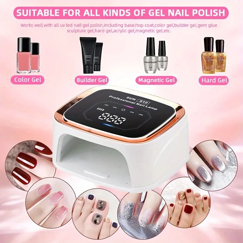 108 W Akumulatorowa suszarka do paznokci UV LED z 36 koralikami Bezprzewodowa lampa do manicure i utwardzania wszystkich żelowych lakierów do paznokci w domu DIY Salon