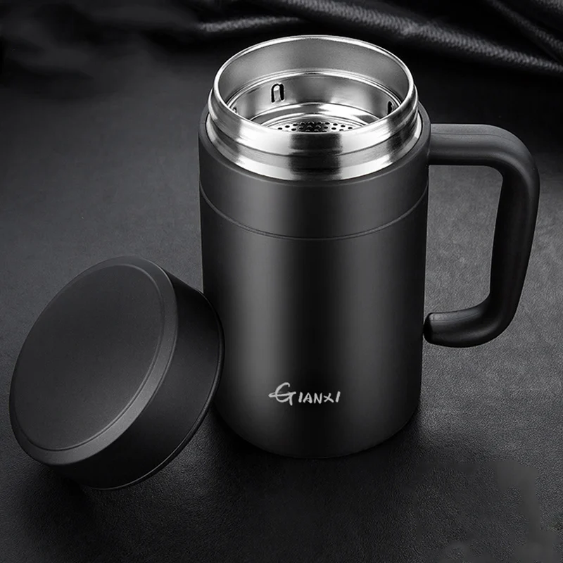 GIANXI Vacuum Flask Large-capacity Stainless Steel Heat Preservation Cup Office High-grade Simple Style Insulation Cup