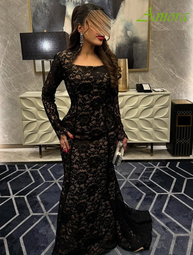 

Customized Mermaid Square Collar Elegant Classic Evening Dress Delicate High Quality Bespoke Occasion Gowns Fashion Prom Dress