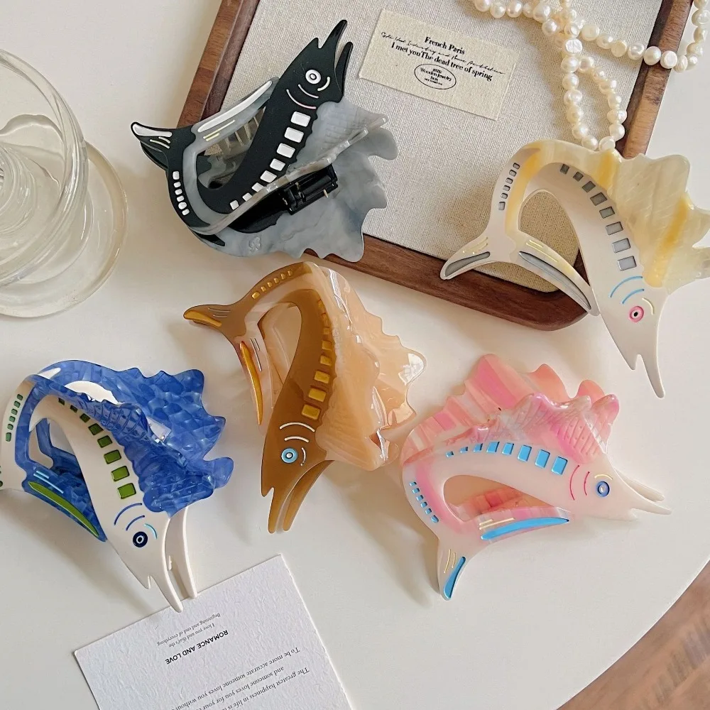 

Fish Tuna Hair Claw Korean Style Acetic Acid Acetate Ocean Tunny Hair Clip Creative Sweet Marine Organisms Shark Clip