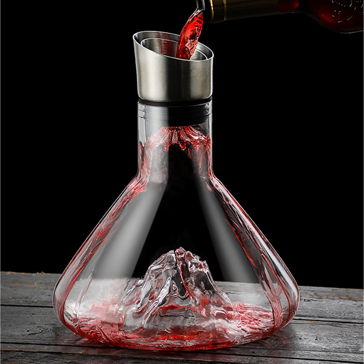 (Logo Engraving Possible) 1200ML Crystal Glass Iceberg Quick Wine Decanter Set