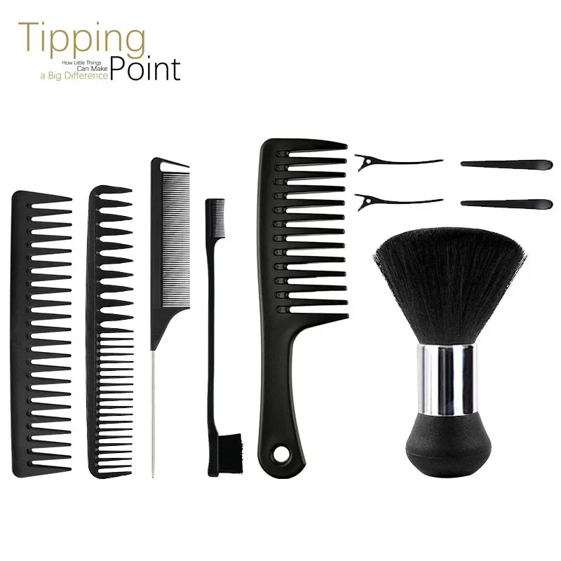 

Hairdressing Big Teeth Comb Wide Double Head Steel Needle Tip Tail Eyebrow Brush Soft Hair Fragmented