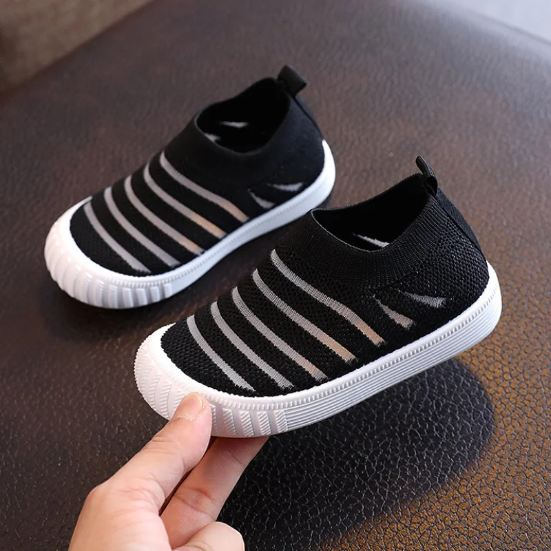 Boys Sneakers New Kids Shoes Girls Knittd Breathable Sport Running Shoes Casual Slip On Toddler Children Single Shoes CSH1082