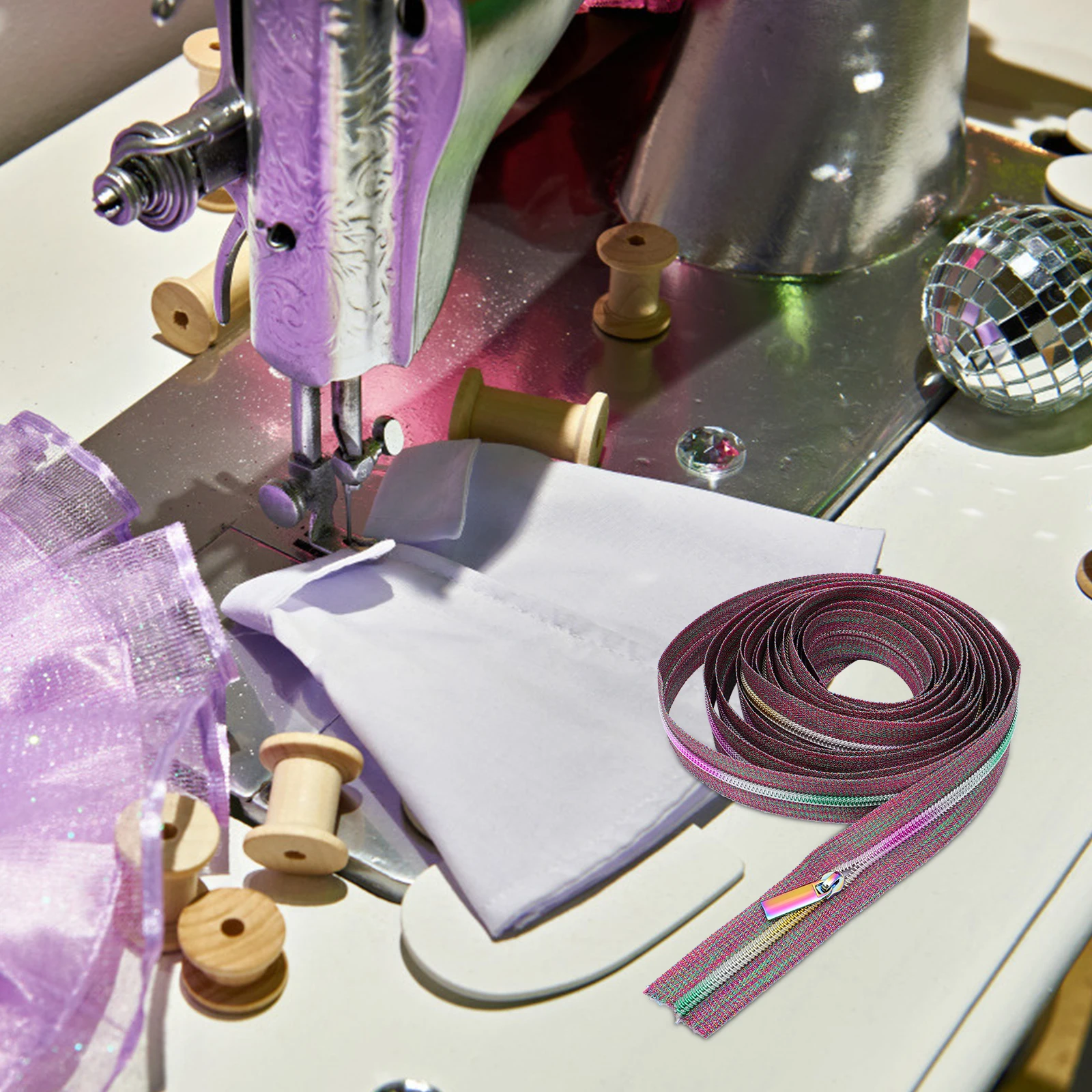 

11pcs 5 Yards Nylon Coil Zippers 10 Decorative Pull Tabs Craft Zipper For Sewing Repair Diy Tailor Tools Zipper Pullers Cloth