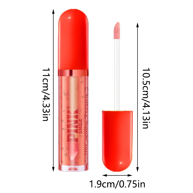 Cherry Pink Mirror Water Lip Gloss Lip Glaze Transparent Glass Lip Oil Waterproof Liquid Lipstick Nude Brown Clear Tint Makeup