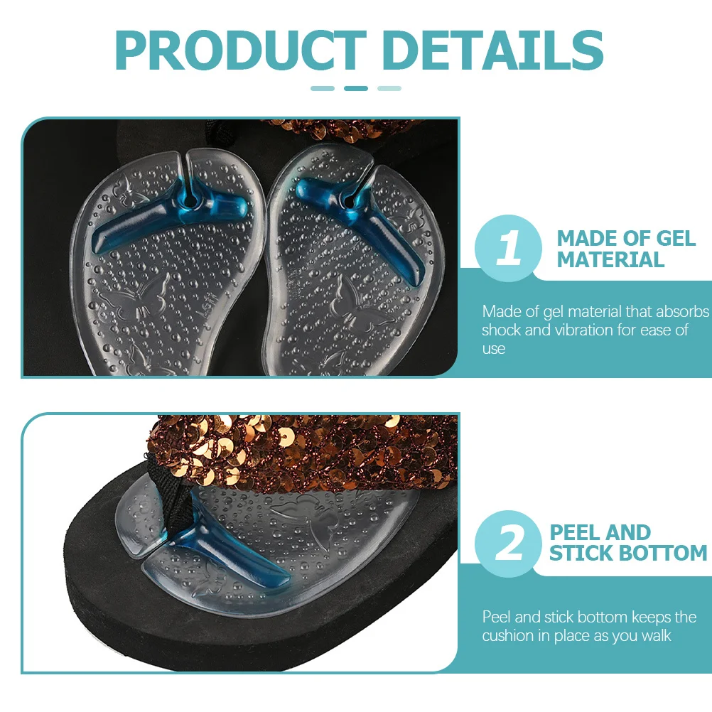 6Pairs Flip-Flops Gel Cushions Pad Toe Protectors Anti-Slip Shoes Grip Pads Protect Toes during Walking Running