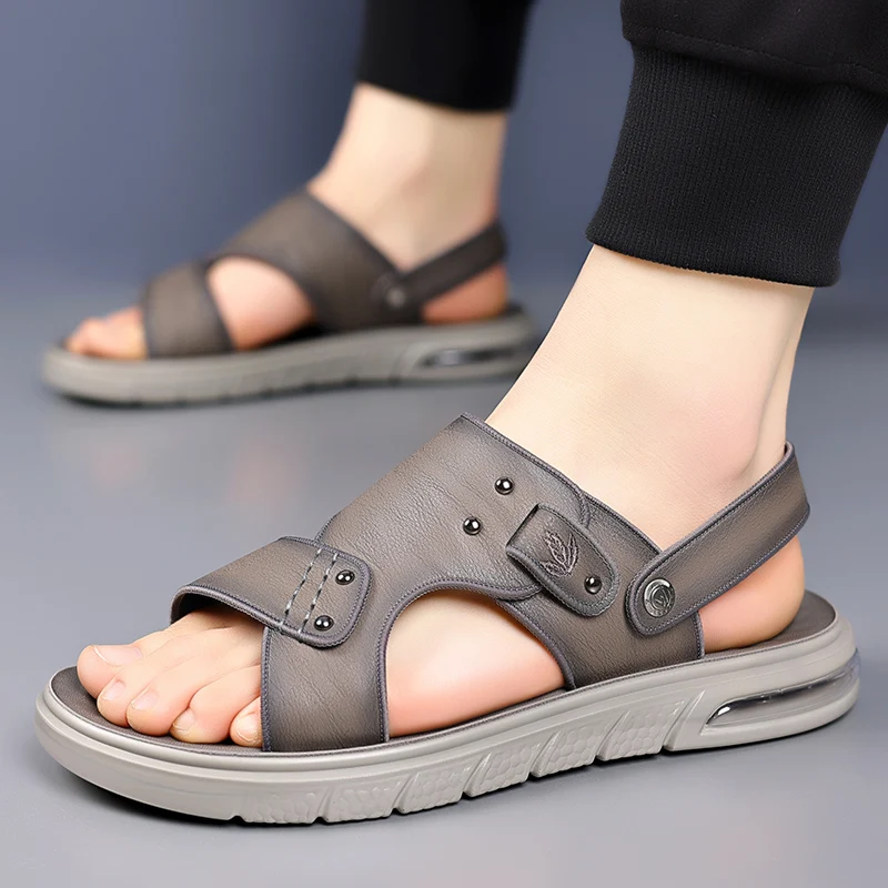 Sommer neue Outdoor Echt leder Herren Casual Sandalen hochwertige Marke Strands chuhe Mode Wassers chuhe Walking Schuhe