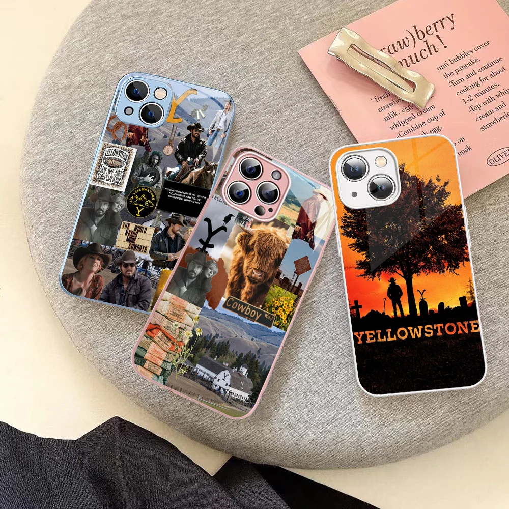 American TV Series Yellowstone Phone Case For IPhone 14 13 12 Mini 11 Pro XS Max X XR 14 Plus Tempered Glass Cover