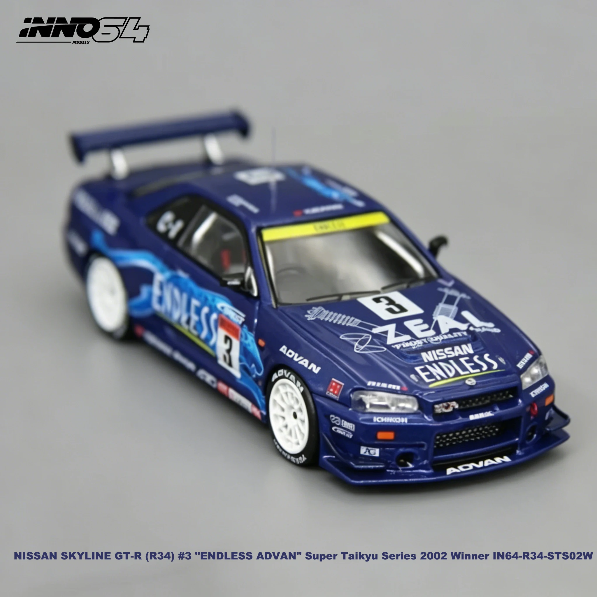 inno64-1-64-日産-スカイライン-gt-r-r34-3-endless-advan-2002-スーパータイキュー優勝車-jdm-レース-ダイキャストモデルカー-在庫あり-即日発送可能