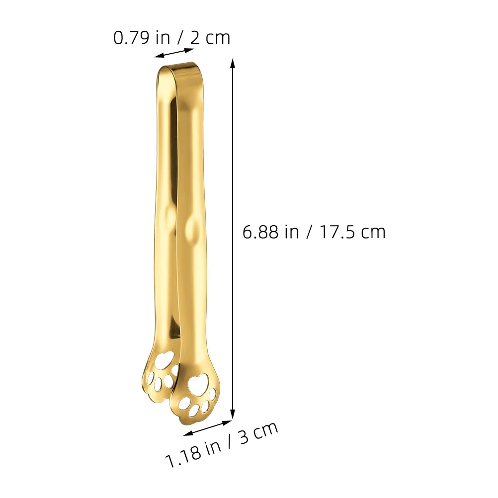 

2Pcs Cat Paw Shape Stainless Steel Food Tongs Non Slip Grip for Serving Salad Dessert Bread Meat