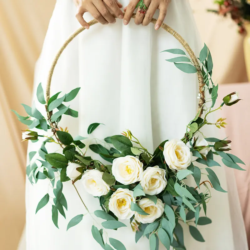 woodland-round-wedding-bouquet-artificial-flowers-bridal-accessories-photography-props