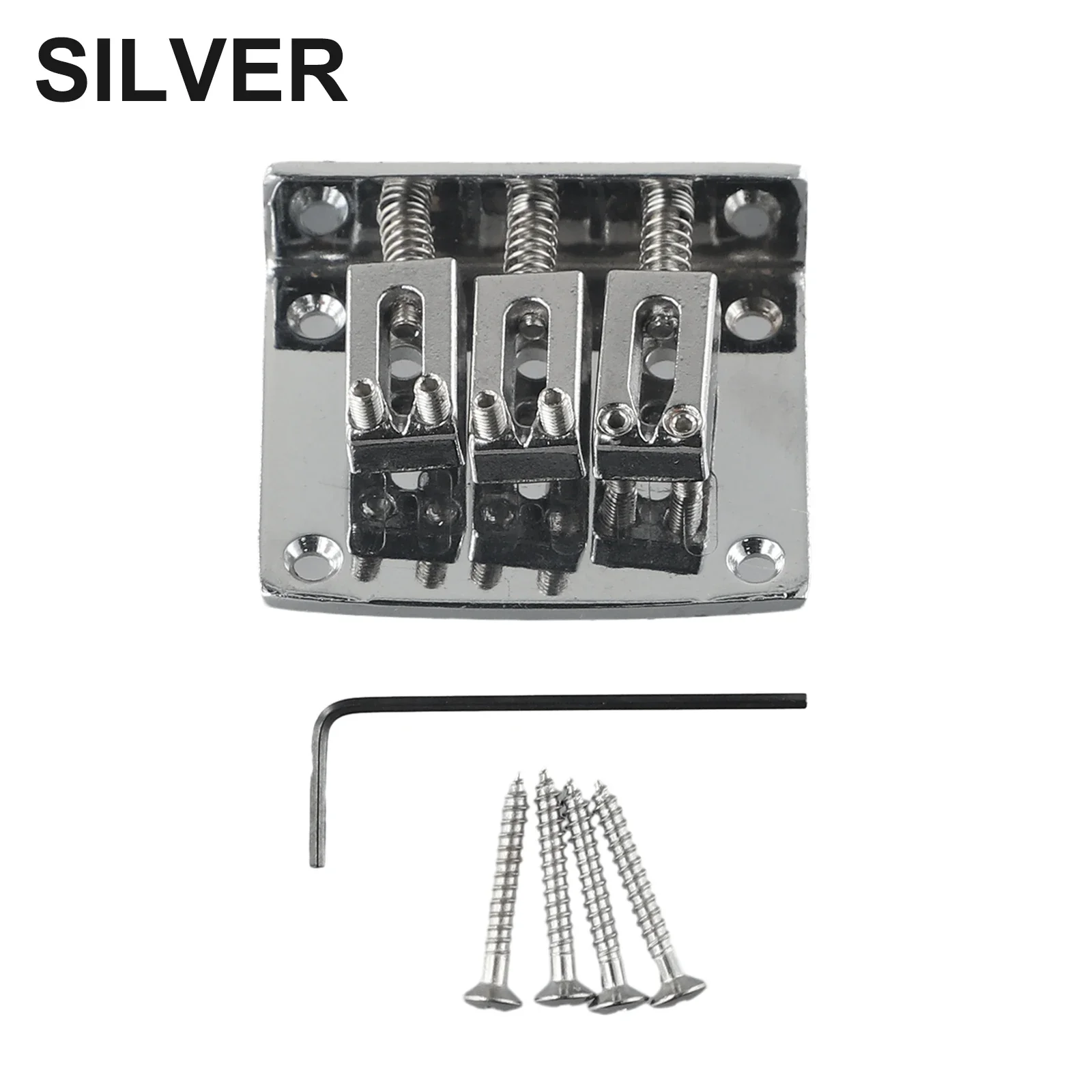 Professional 3 String Electric Guitar Bridge Excellent Workmanship Fully Adjustable Saddle Zinc Alloy Material