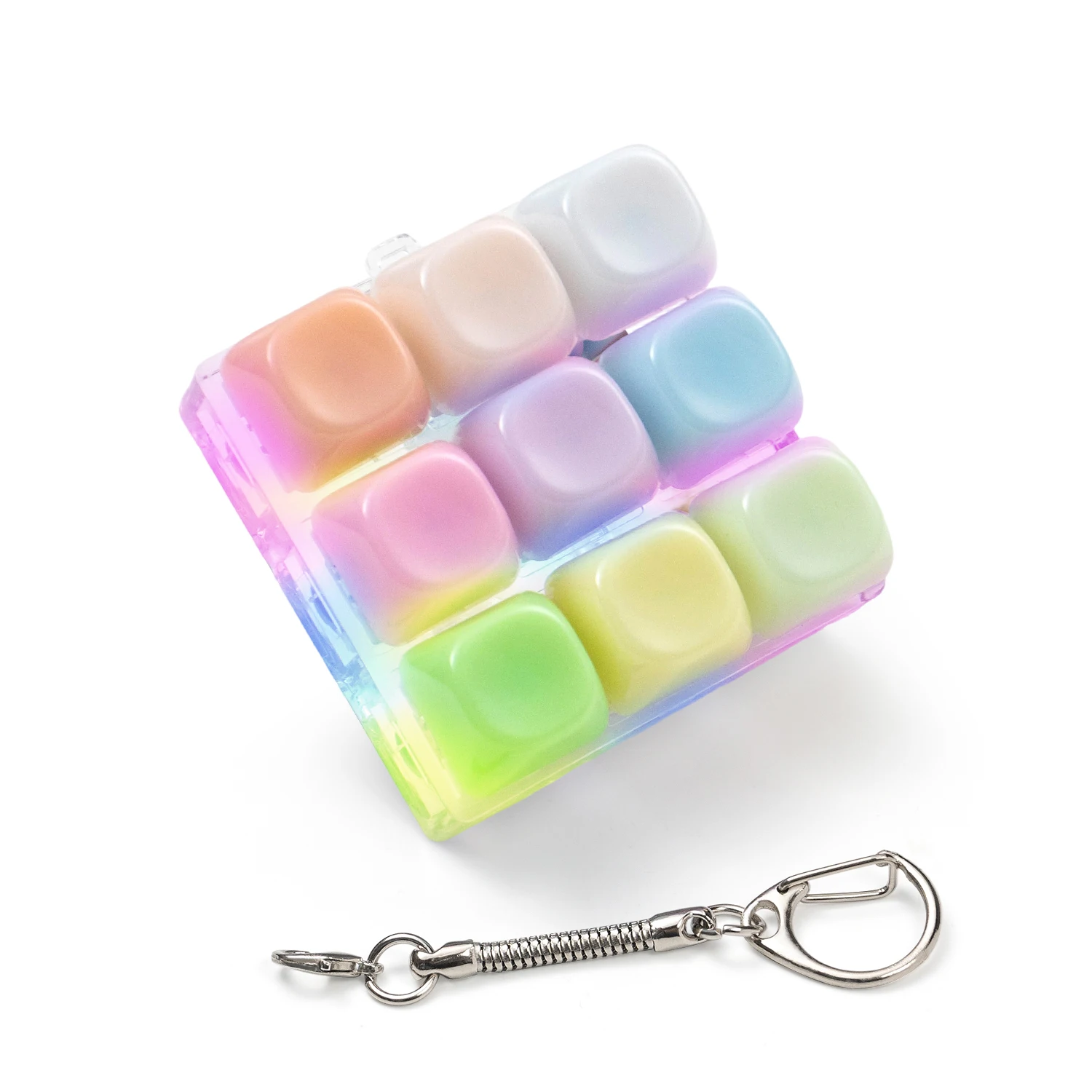 9 Teclas de Cerámica Lisas con Luz RGB, Juguete Antiestrés, Clicker de Teclado, Juguete Sensorial, Clicker Clicky