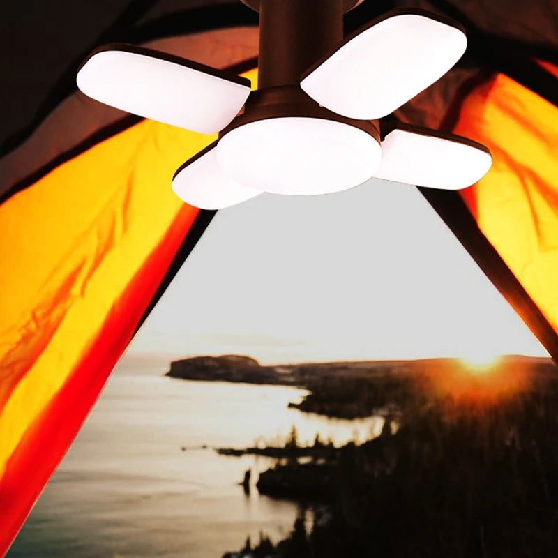 Sunlight Emergency Light Rechargeable Camping Light Long-Lasting Battery Life Six-Level Dimming Three/Four-Page Foldable