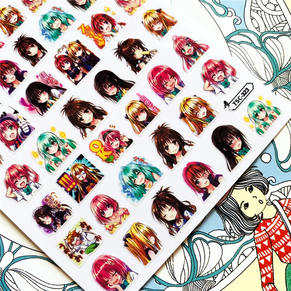 TSC-370 TSC-376 شخصية أنيمي الكرتون سيدة جميلة ثلاثية الأبعاد الغراء الخلفي مسمار الفن ملصقات الشارات المتزلجون مسمار زخرفة الديكور