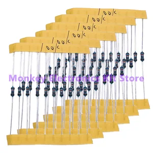 100 Buah Resistor Film Logam 1/4W 1% 1K , 10K , 100R , Resistansi Ohm 220R ,Resistor Film Logam 1 / 4W 0,25 W 1% Resistor Film Logam 12 registrasi penjualan terbaik - №