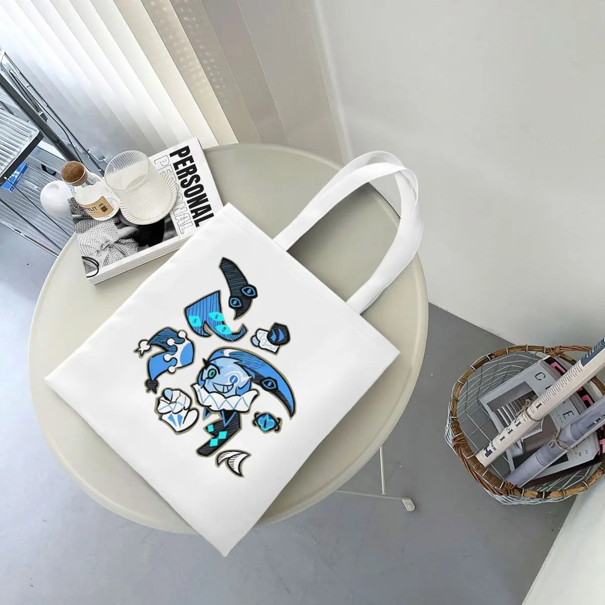 حقيبة يد نسائية من Shadow Milk Cookie Tote حقيبة يد قابلة للطي للكلية كوكي رن كينغدوم حقيبة كتف مطبوعة حقيبة بقالة