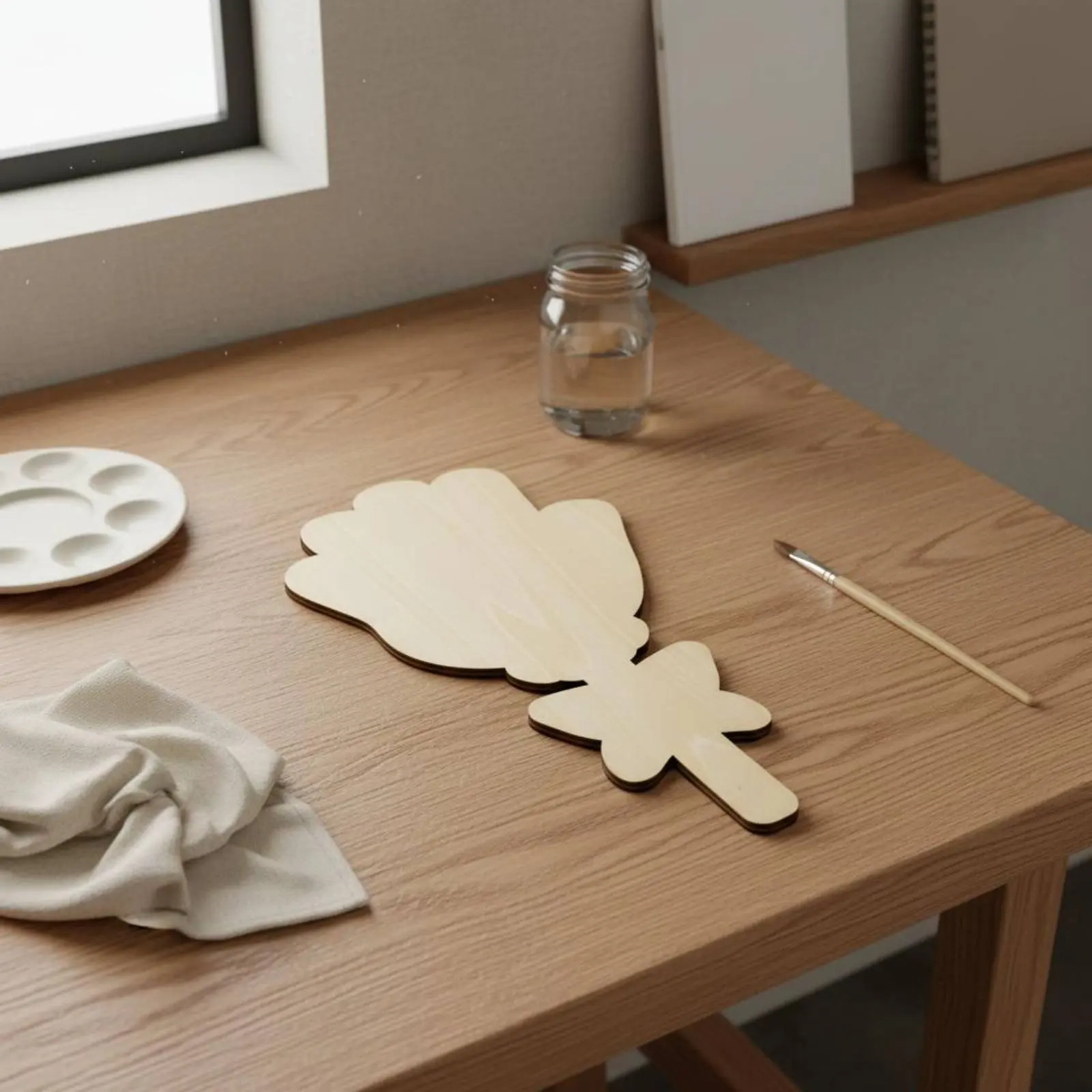 diy手描きフラワープラーク塗装可能な木製フラワーハンドプリントキット、母の日記念品、新米ママ向け