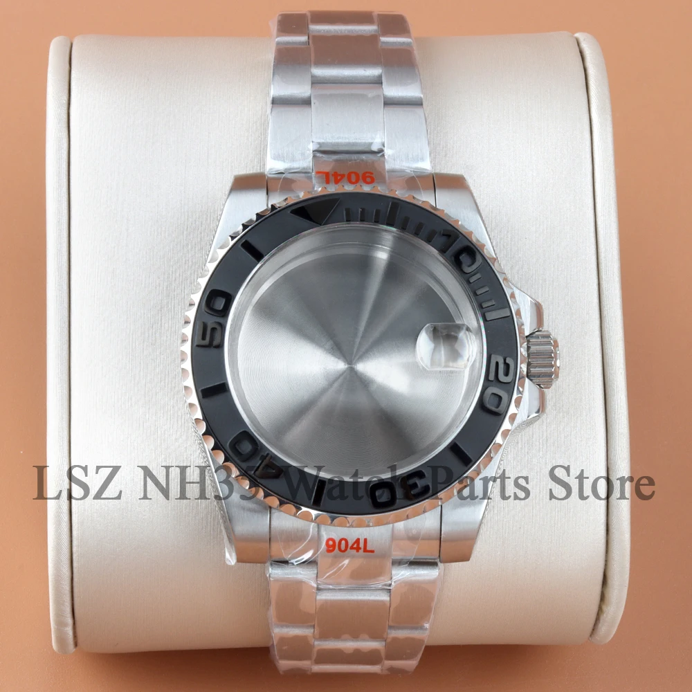 

For Yacht-master Diver Waterproof 40mm NH35 Watch Case Fit NH34 NH35 NH36 NH38 Movement 28.5mm Dial Oyster Strap Sapphire Glass