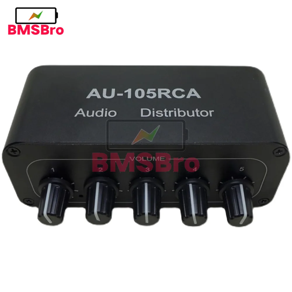 Audio Distributor Stereo Audio Mixer 1 Input 5 OutputMulti-Channel RCA splitter NJM4580 Op Amp For Power Amplifier Active audio