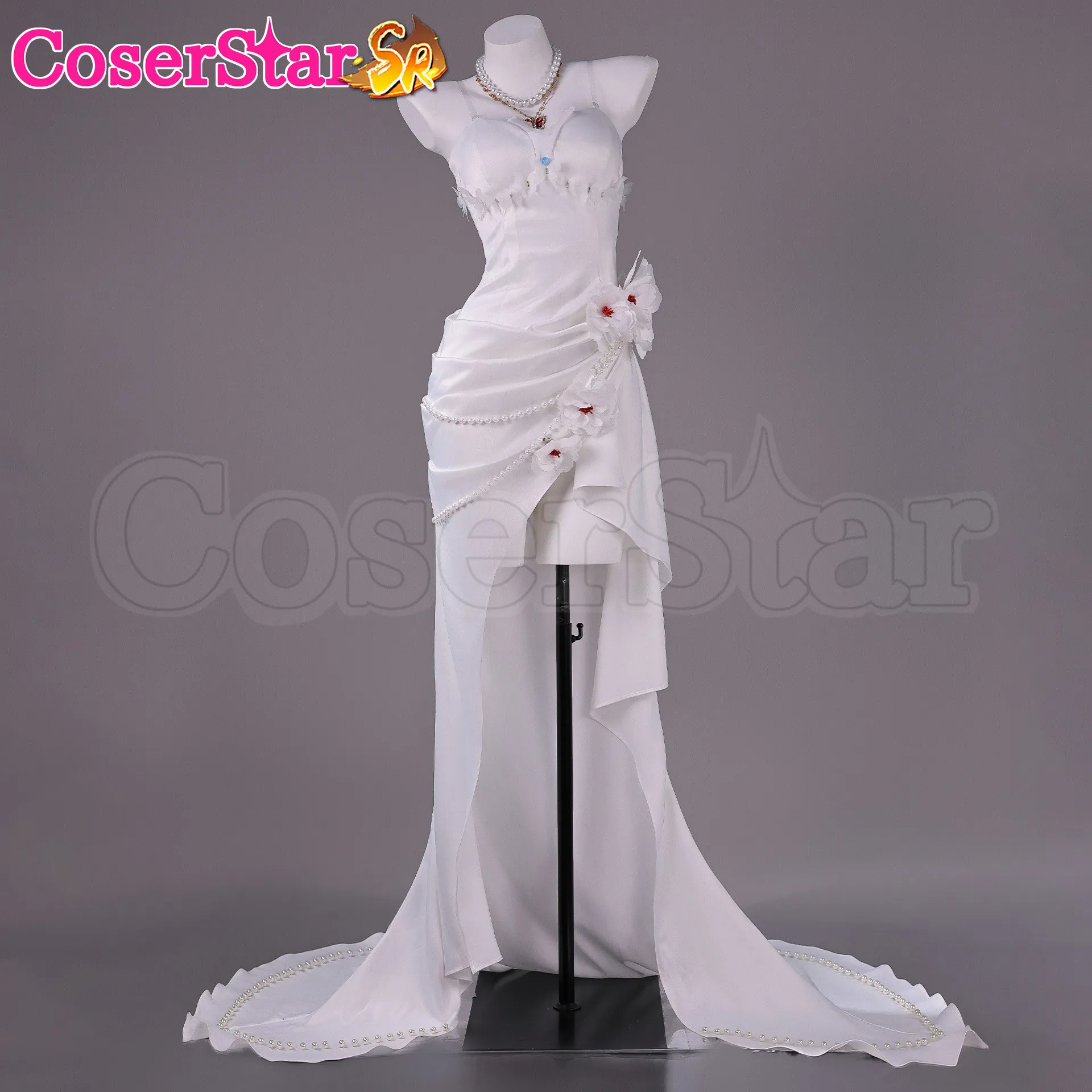 

CoserStar-SR Wuthering Waves Wuwa The Shorekeeper Cosplay Costume Outfit Women Anime Game Comic Role Play Uniform White Dress