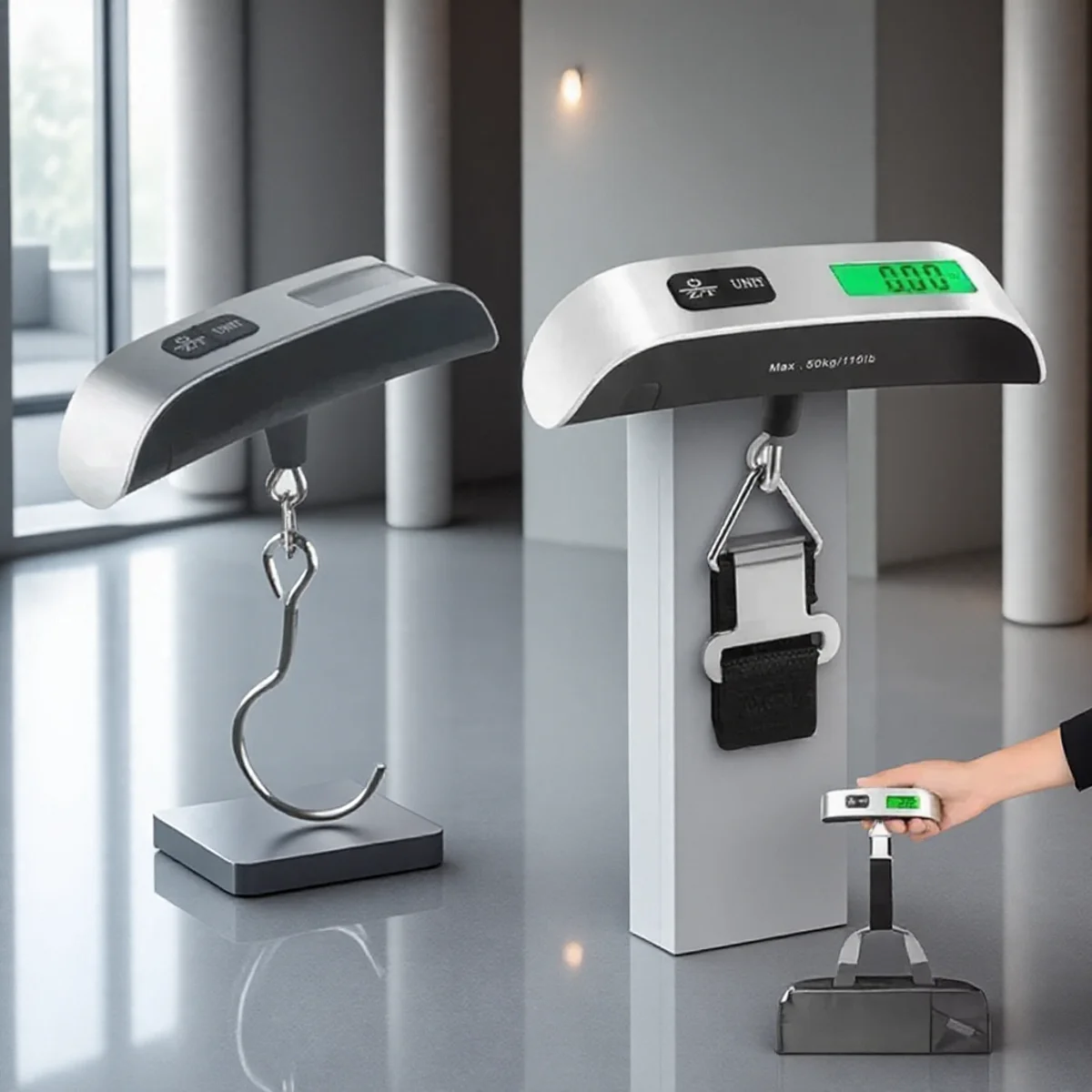 

2 размера 50 г-50 кг 0,11 фунта-110 фунтов портативные подвесные цифровые весы многоцелевые для чемодана, багажа, кухни, дома