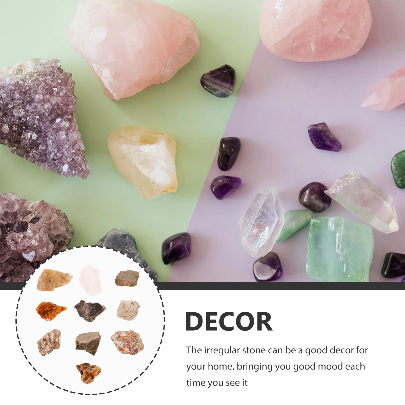 

10pcs Natural Stone Decor Mineral Rock Specimen For Collection Home Ornament Desktop Educational Gift Set