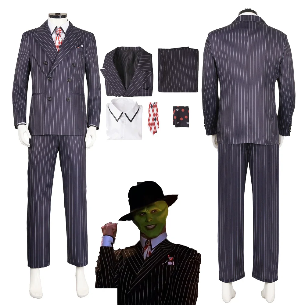 Stanley Cosplay Ipkiss Costume Tina Carlyle Dress Movie The Mask Roleplay Uniform Adult Outfits Halloween Carnival Party Suit