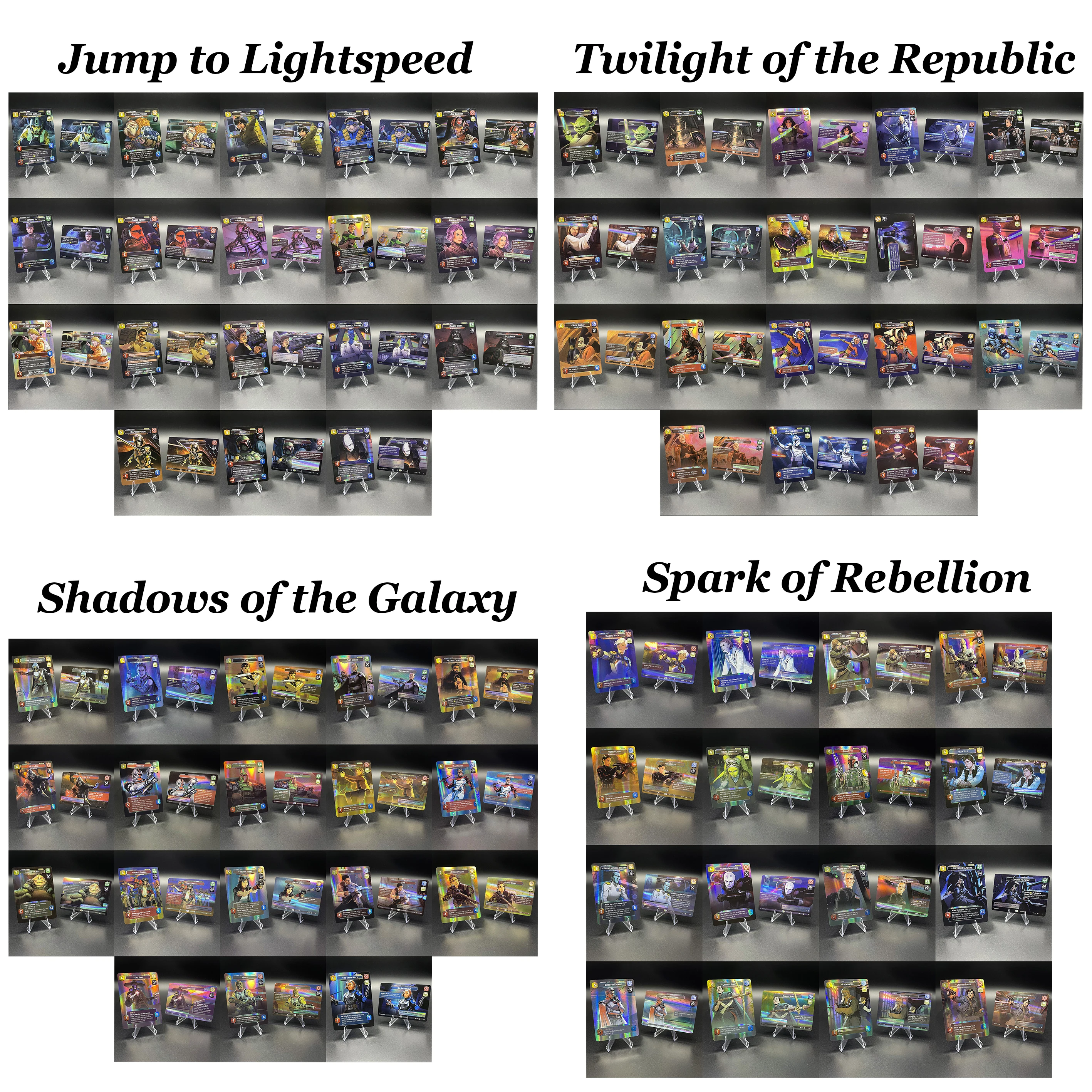 

SWUDB Showcase Cards SOR-JTL-TWI-SHD Whole Set DARTH VADER GENERAL GRIEVOUS JANGO FETT LUKE SKYWALKER MAUL NALA SE Proxy Card