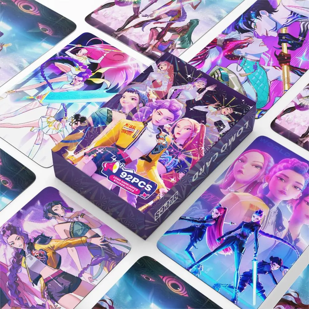 

92PCS Kpop Demon Hunters Cards Stickers Anime Cartoon Collectible K-POP Merch