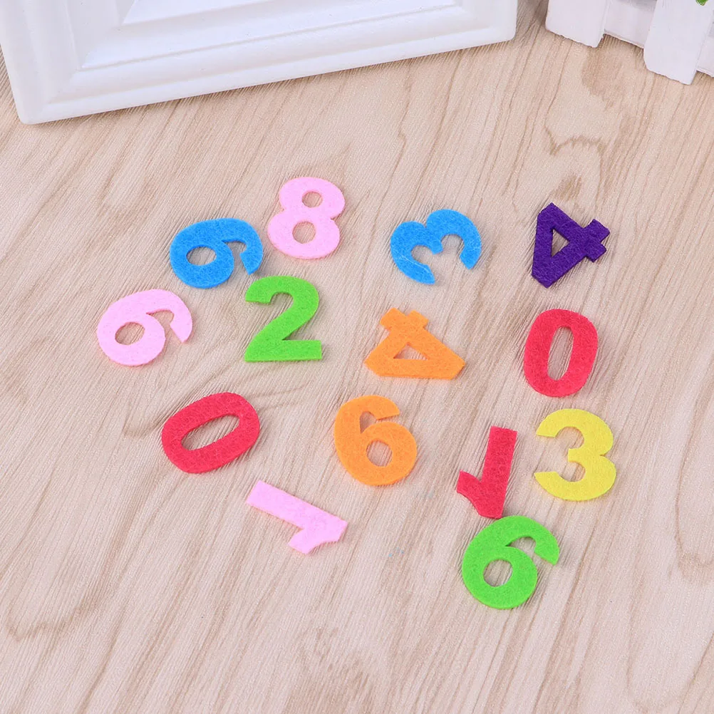 

100 Pcs Number Letter Cloth Felt Fabric Numbers Material Package Toys Adhesive Crafts Supplies Reusable Safe Smooth Creative
