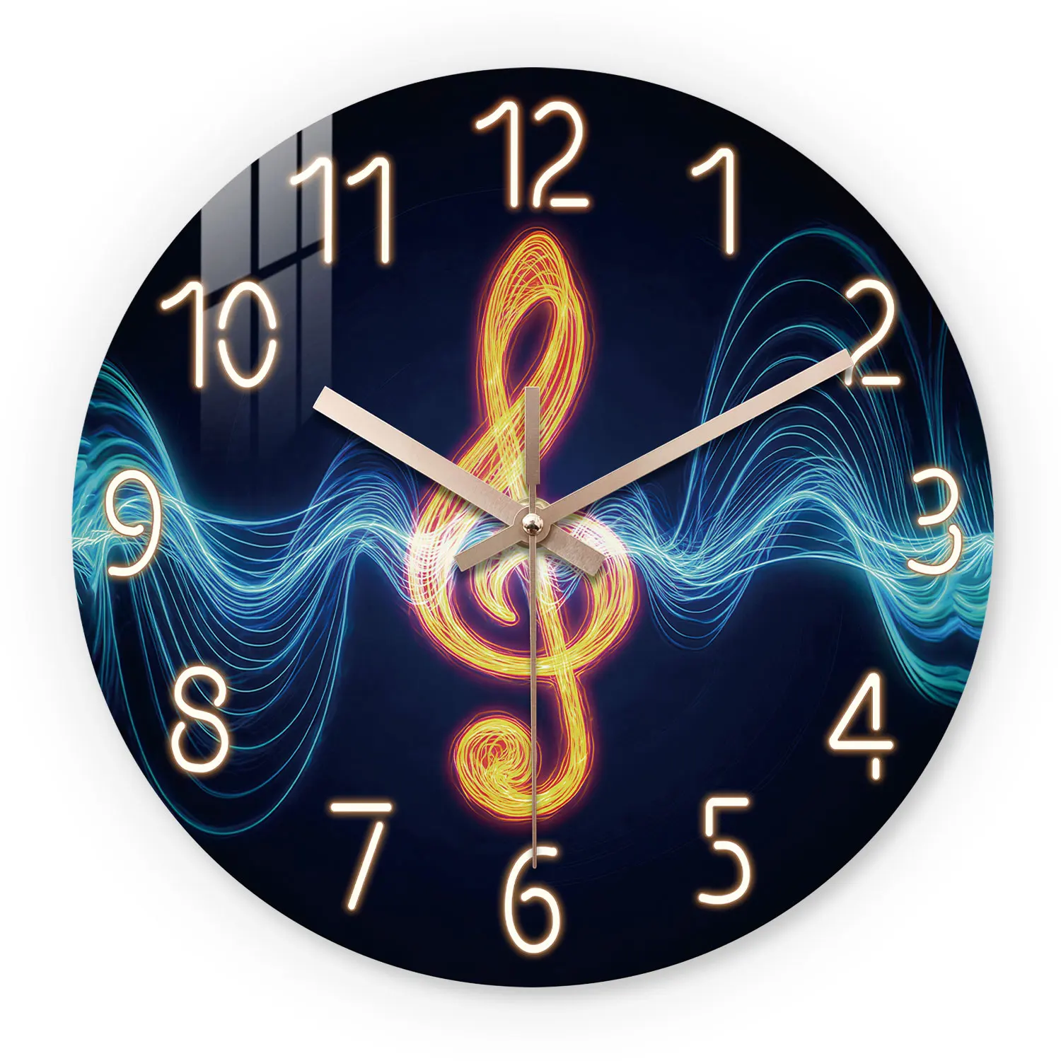 Treble Clef Wooden Wall Clock, 10-24inch Silent Wall Clocks, Aa Battery Powered, Suitable for Living Room, Bedroom, Office, (Mother's Day, Easter, April Fool's Day), (Battery Not Included)