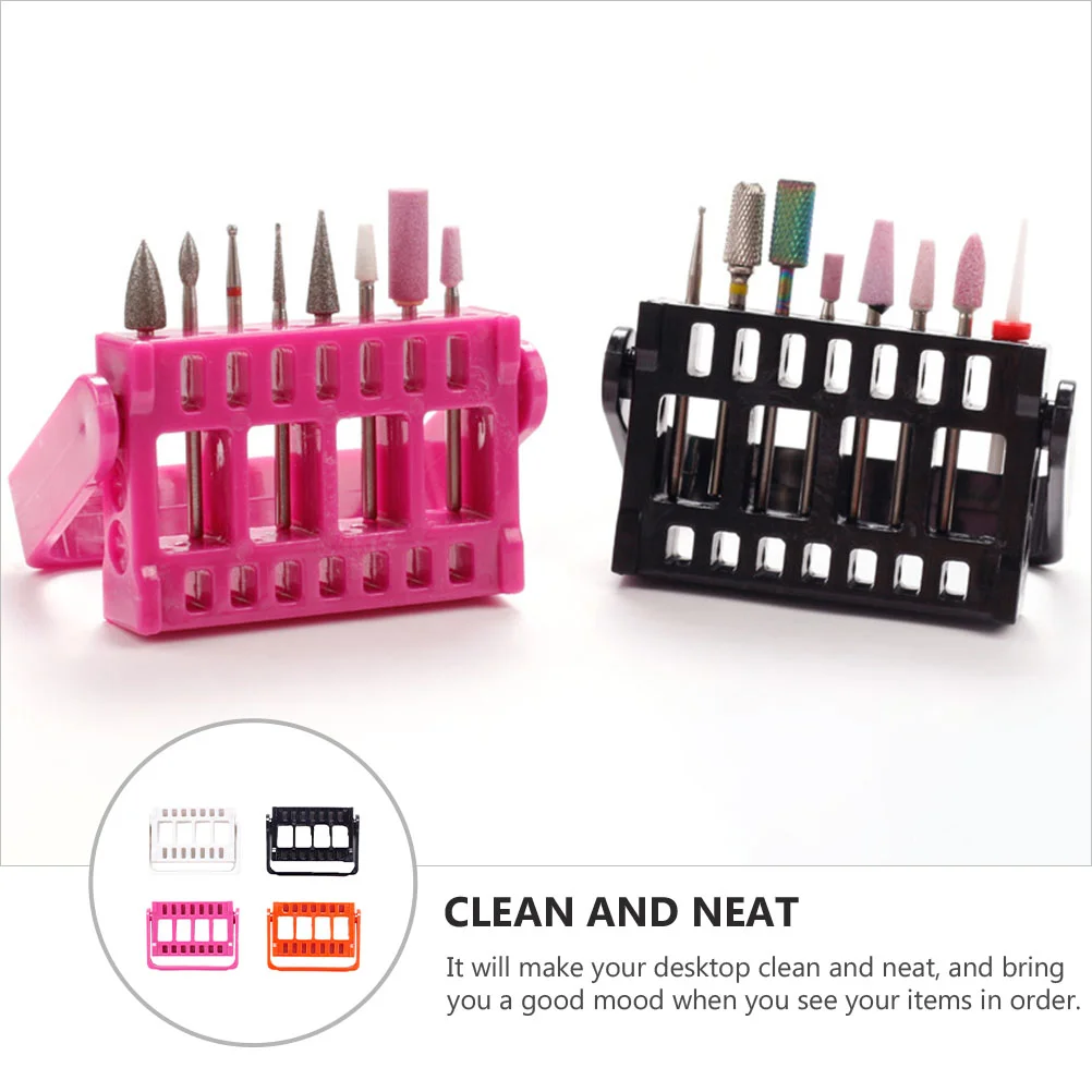 Présentoir pour outils à ongles, 4 pièces, étagère pour tête de meulage, porte-embout en plastique, fournitures de manucure, étagères de rangement T1