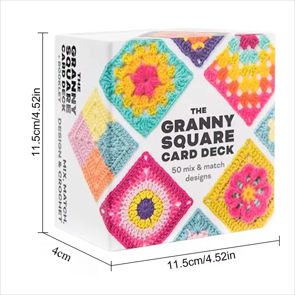 50pcs DIY Knitted Pattern Cards Granny Square Card Decks Mix & Match Designs Beginner Knitting Book Learn