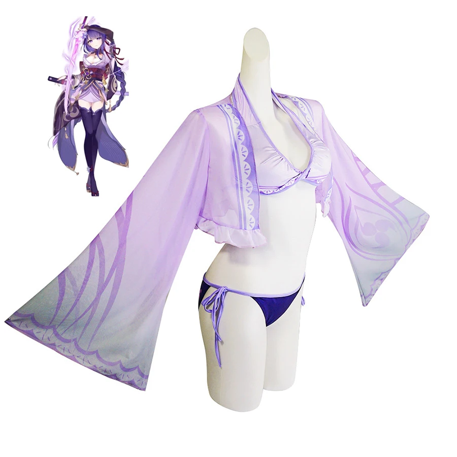 Genshin Impact costume da bagno Venti Kokomi Baal Raiden Shogun Cosplay gioco Anime costumi da bagno Bikini donne Sexy costume da bagno nuoto