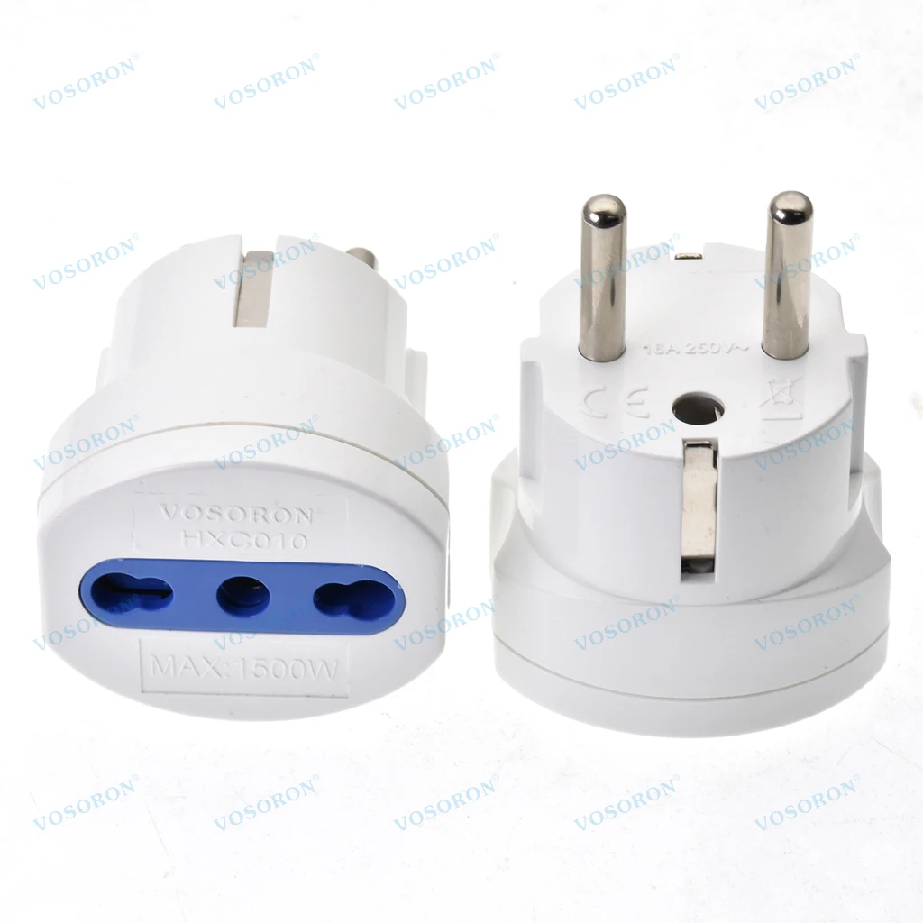 Italy to Europe Plug Adapter,Type L Plug Converter for Charging iPhone,MacBook,Camera in France,Germany,Spain,Greece,Turkey