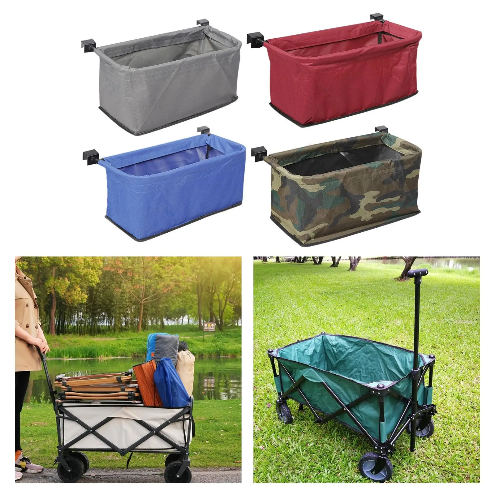Wagon Storage Bag Grocery Bag Utility Trolley Cart Accessories Oxford Cloth Wagon Cart Tail Bag for Garden Beach Picnic Shopping image 3