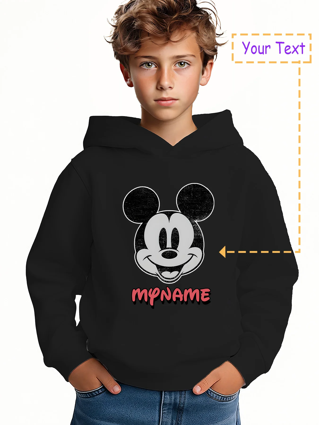 

MINISO Customized Retro Mickey Mouse Hoodie - Officially licensed from Disney, this vintage-inspired Mickey Mouse hoodie feature