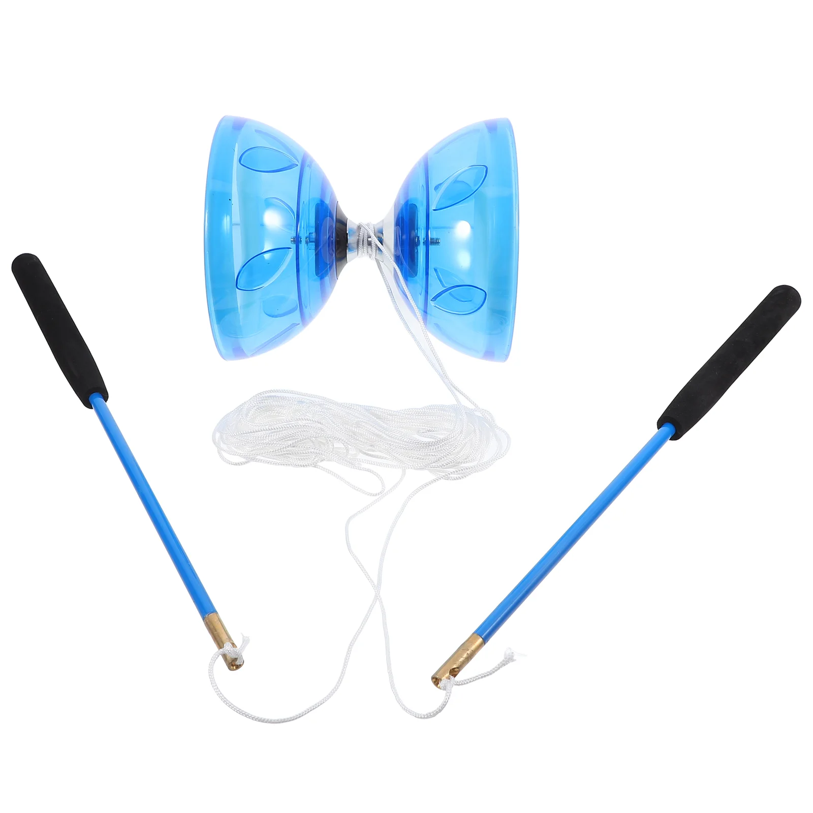 1 jeu de roulements en caoutchouc souple Transparent violet, YoYo chinois pour axe Flexible, passe-temps Diabolo en plastique pour enfants