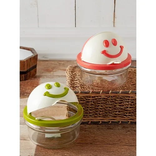 Nefnefhome _ Bager 2'li Smiley Man Sugar Bowl