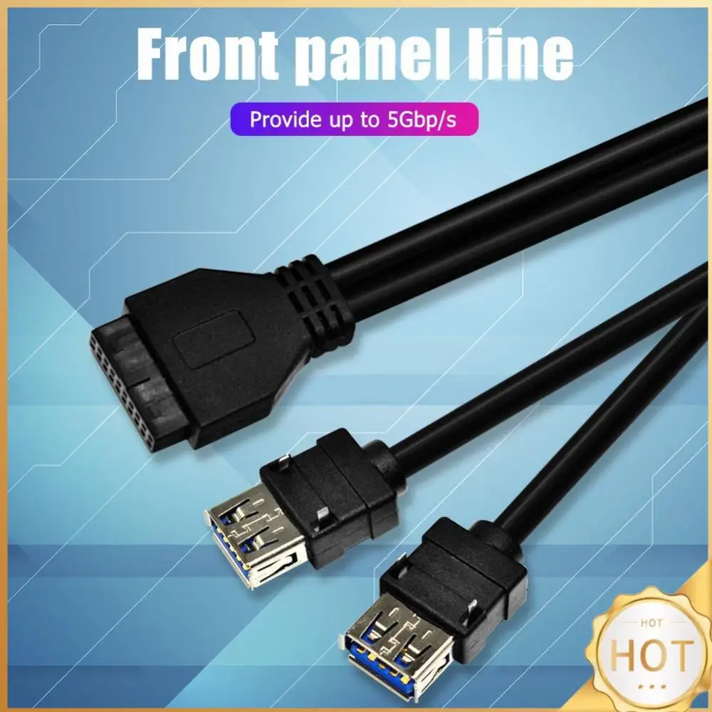 USB 3.0 Front Panel Cable with Fixed Foot USB 3.0 Hub Motherboard Adapter Cable for PC Computer