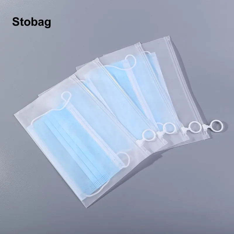 StoBag 100pcs Wholesale Frosted Clear Packaging Bags Ziplock Zipper Small Sealed Pen Mask Stationery Storage Reusable Pouches