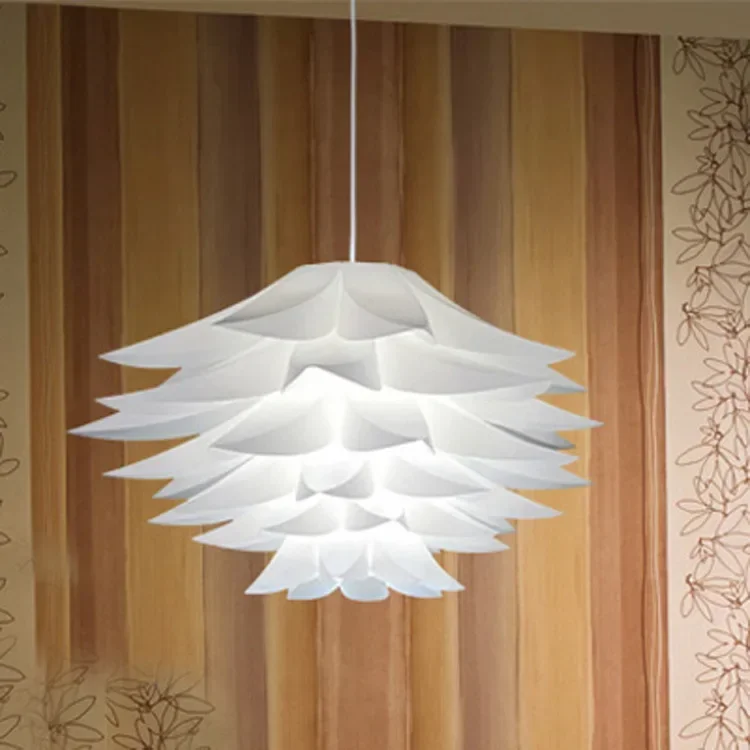 Simple White Lotus Creative pendant light  Bedroom Dining Room PVC Lighting Fixtures Art Deco pendant Lamps