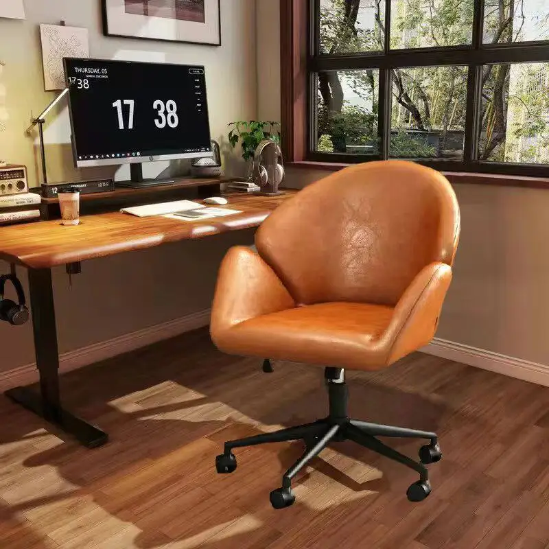Brown Modern Office Chair Upgrade Nordic Luxury Relaxing Swivel Computer Chair Ergonomic Designer Silla Oficina Office Furniture