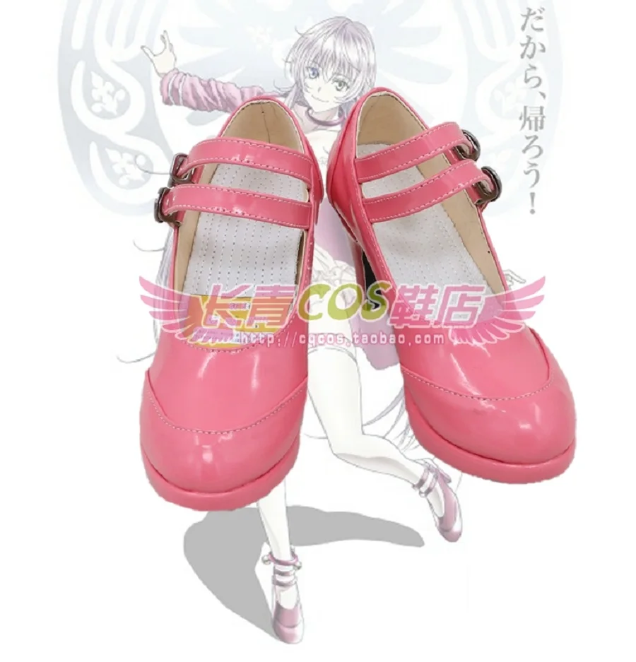 

K Project Neko Cosplay Costume Pink Handmade Faux Leather Shoes
