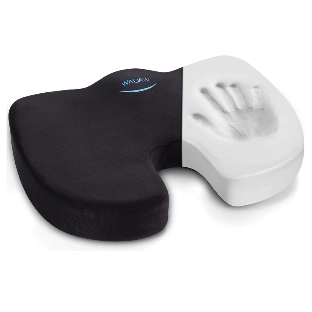 Ergonomic Coccyx Memory Foam Seat Cushion Office Car Wheel Chair Cushion for Tailbone Pain Relief