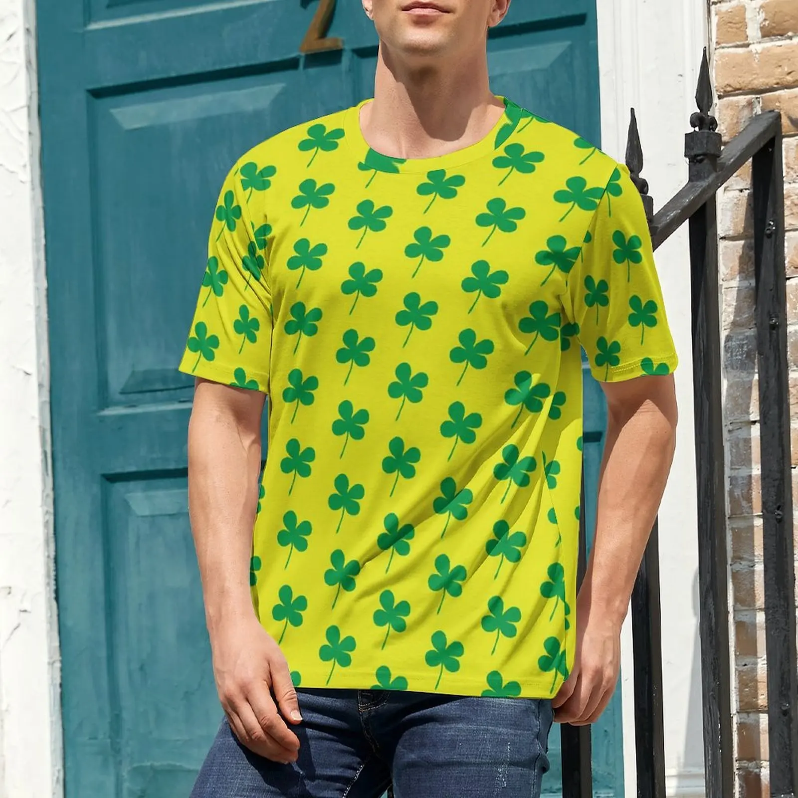 Oversized T-Shirt Summer Green Shamrock T Shirts St Patricks Day Kawaii O-Neck Tee Shirt Couple Vintage Design Clothing