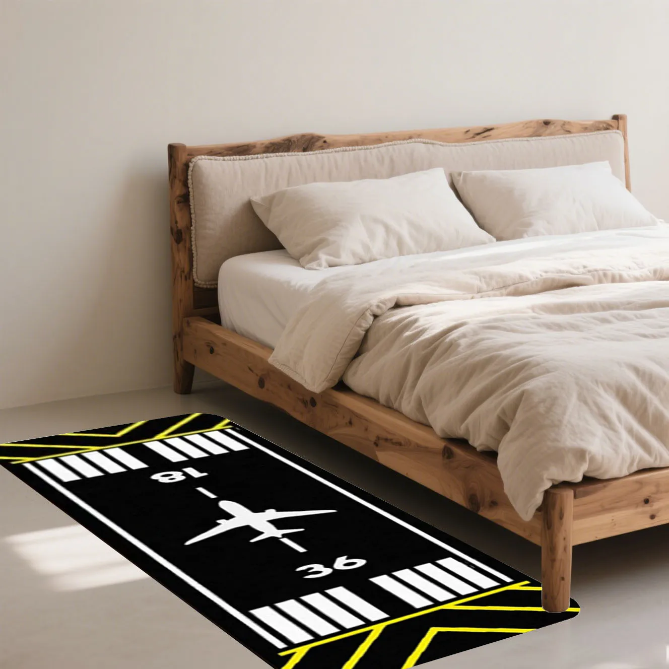 1pc Airport‑Runway Printed Rectangle Floor Mat, Aviation‑Theme Decor Rug for Home, Office & Flight School, Ideal Gift for Pilots